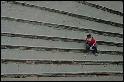 Boy on steps